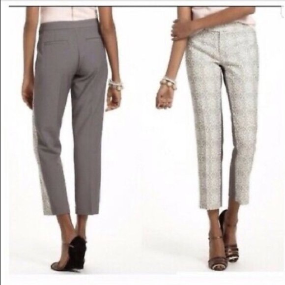 Anthropologie Elevenses Gray Pants 8 with lace - Picture 8 of 8